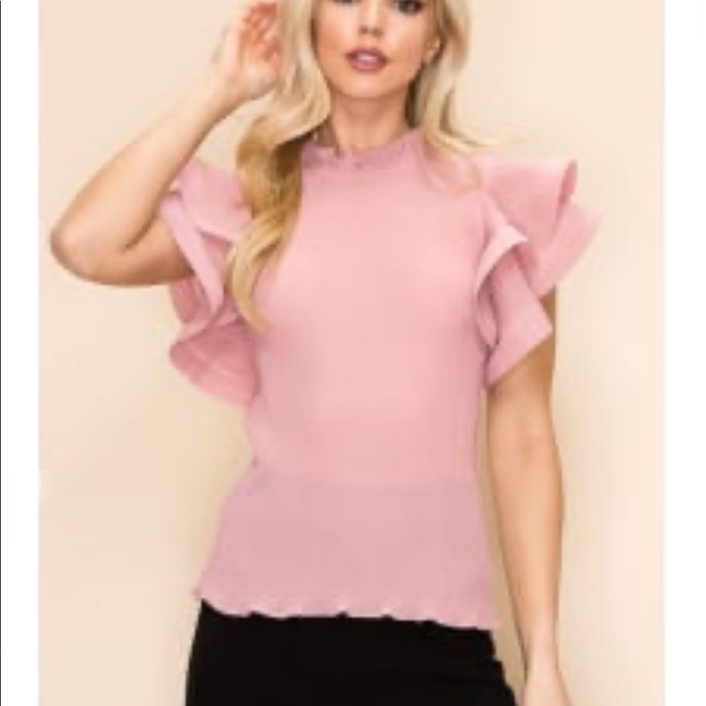 honey Pleate Chiffon Blouse - Picture 6 of 6